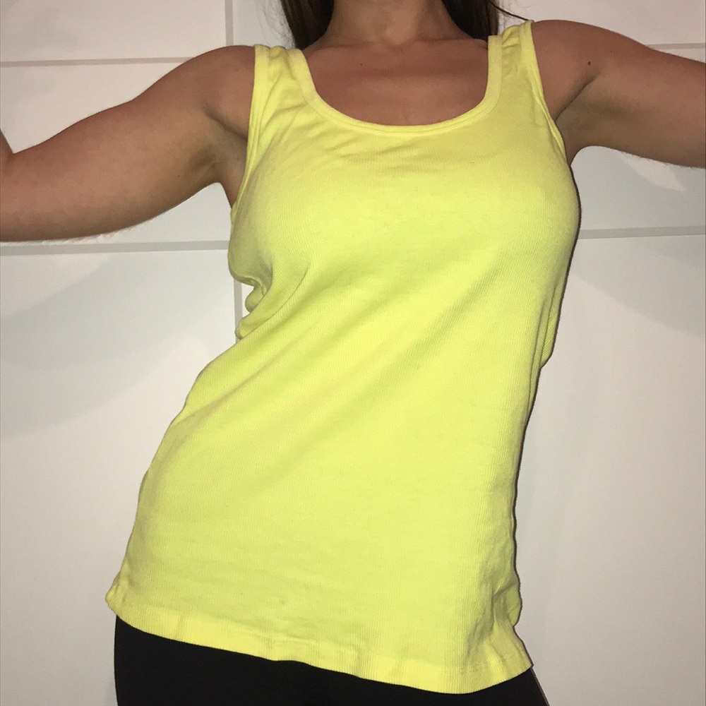 Charlotte Russe Bright Neon Yellow Tank Large